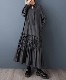 ティアード×カラーデザインワンピース