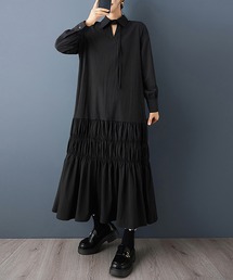 ティアード×カラーデザインワンピース