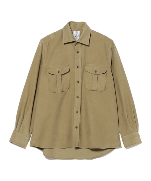 BEAMS F(ビームスエフ)の「【別注】CORDINGS / コットン モールスキン ダブルポケット オーバーシャツ(シャツ/ブラウス・メンズ・ダークブラウン/ケリーグリーン・14.5/16/15.5/15 )」の9枚目の写真