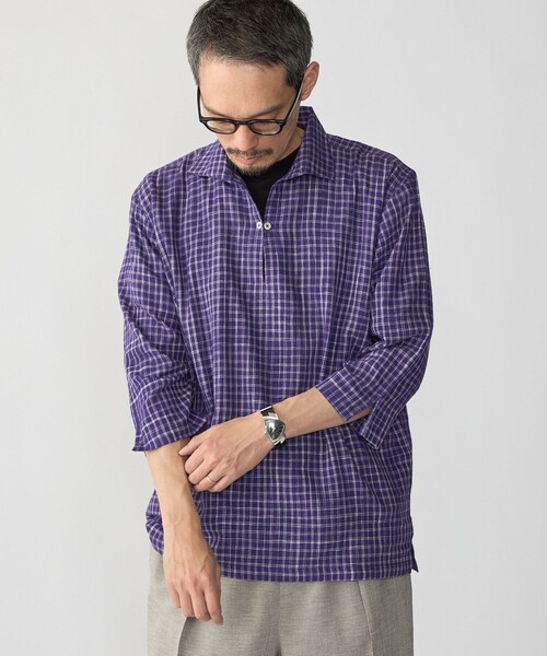 SHIPS(シップス)の「SHIPS: KHADI 7スリーブ カプリ シャツ(シャツ/ブラウス・メンズ・ライトブルー/レッド/ネイビー/ワイン・SMALL/X-LARGE/LARGE/MEDIUM)」の18枚目の写真
