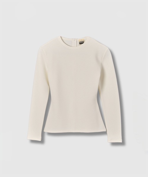 HOLIDAY(ホリデイ)の「WARM CREW-NECK TOPS ウォームクルーネックトップス(Tシャツ/カットソー・レディース・ベージュ/ブラック/ホワイト/レッド・ONE SIZE)」の2枚目の写真