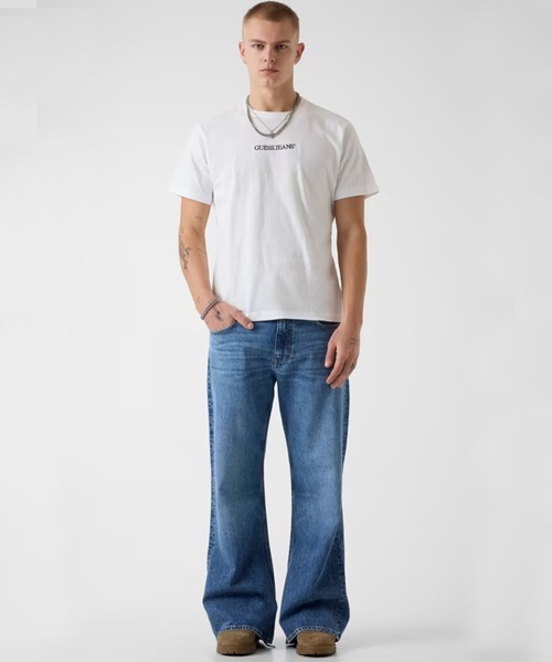 GUESS JEANS(ゲスジーンズ)の「GUESS JEANS/ゲスジーンズ GJ EG FIT JACQUARD Tシャツ 秋 秋服 2026年秋冬(Tシャツ/カットソー・メンズ・ホワイト/ブラック・M/L/XL)」の5枚目の写真