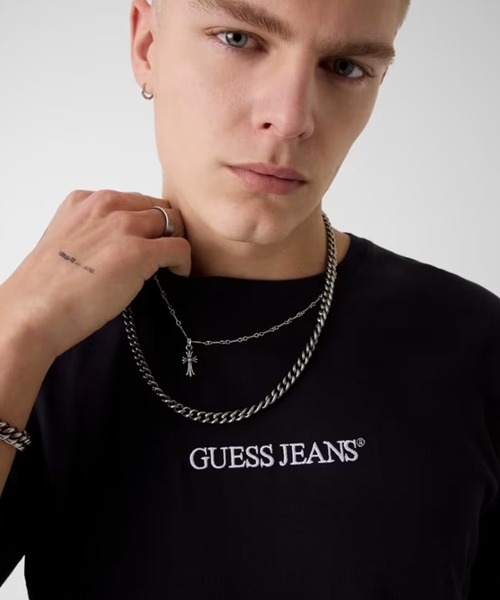 GUESS JEANS(ゲスジーンズ)の「GUESS JEANS/ゲスジーンズ GJ EG FIT JACQUARD Tシャツ 秋 秋服 2026年秋冬(Tシャツ/カットソー・メンズ・ホワイト/ブラック・M/L/XL)」の7枚目の写真