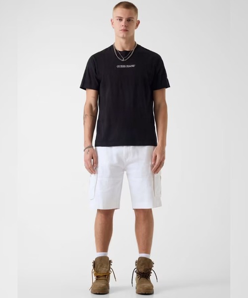 GUESS JEANS(ゲスジーンズ)の「GUESS JEANS/ゲスジーンズ GJ EG FIT JACQUARD Tシャツ 秋 秋服 2026年秋冬(Tシャツ/カットソー・メンズ・ホワイト/ブラック・M/L/XL)」の8枚目の写真