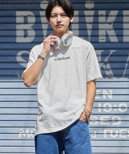 GUESS JEANS(ゲスジーンズ)の「GUESS JEANS/ゲスジーンズ GJ EG FIT JACQUARD Tシャツ 秋 秋服 2026年秋冬(Tシャツ/カットソー・メンズ・ホワイト/ブラック・M/L/XL)」の14枚目の写真