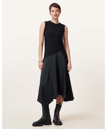 ALLSAINTS | PIA ASYMMETRIC SATIN DRESS | PIA アシンメトリー サテン ドレス・ワンピース(ワンピース)