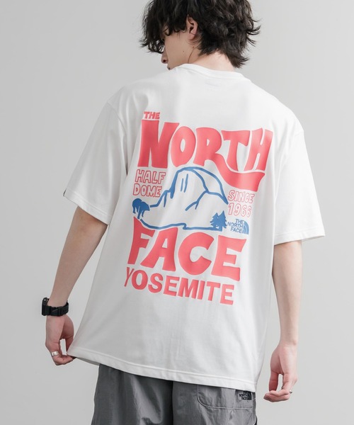 nodress 時計プリント 半袖Tシャツ ホワイト 日本未展開モデル THE NORTH FACE WHITE LABEL HALF DOME S/S R/TEE