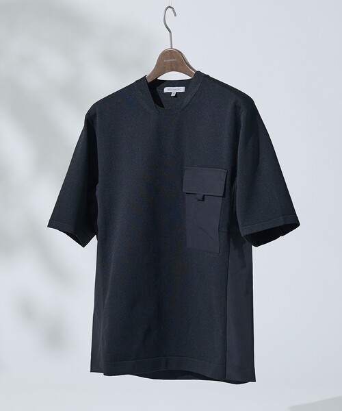 DESIGNWORKS(デザインワークス)の「【セットアップ対応】ドッキングニットTシャツ(ニット/セーター・メンズ・ライトグレー/ブラック・46/48/50)」の11枚目の写真