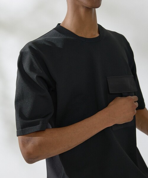 DESIGNWORKS(デザインワークス)の「【セットアップ対応】ドッキングニットTシャツ(ニット/セーター・メンズ・ライトグレー/ブラック・46/48/50)」の16枚目の写真