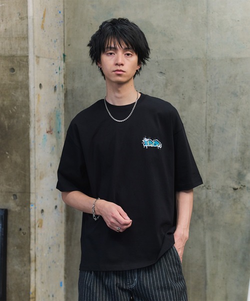 ILL'S(イルズ)の「スプラッシュ タギング グラフィック Tシャツ(Tシャツ/カットソー・メンズ・ブラック/ホワイト系その他/ホワイト/ブラック系その他/パープル/ブルー系その他・L/M)」の15枚目の写真