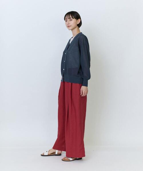 LOISIR(ロワズィール)の「綿麻エステルダブルジャカード編みカーディガン(カーディガン/ボレロ・レディース・ネイビー/グリーン/ブラック・FREE)」の10枚目の写真
