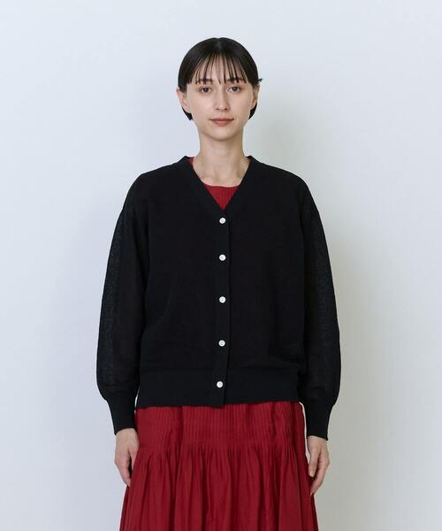 LOISIR(ロワズィール)の「綿麻エステルダブルジャカード編みカーディガン(カーディガン/ボレロ・レディース・ネイビー/グリーン/ブラック・FREE)」の14枚目の写真