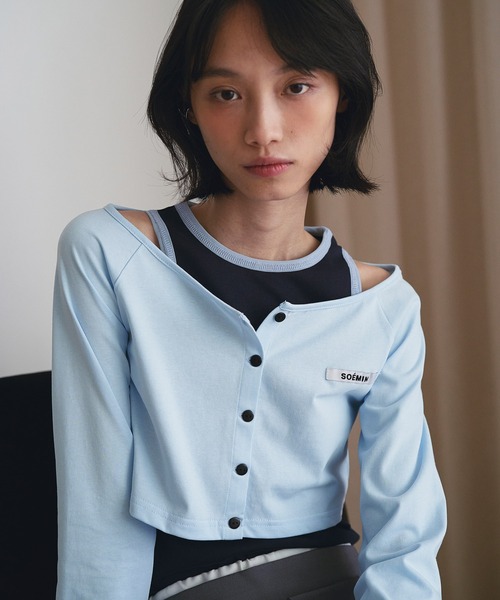 SOEMIN(ソミン)の「Short cardigan/ショートカーディガン(カーディガン/ボレロ・レディース・ホワイト/ブラック/ブルー/ピンク・FREE)」の4枚目の写真