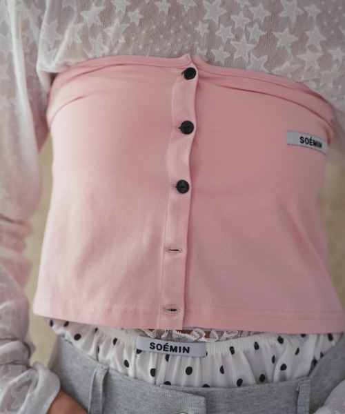 SOEMIN(ソミン)の「Short cardigan/ショートカーディガン(カーディガン/ボレロ・レディース・ホワイト/ブラック/ブルー/ピンク・FREE)」の8枚目の写真