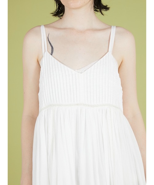 crinkle crinkle crinkle（クリンクルクリンクルクリンクル）の「【crinkle crinkle crinkle】pintuck lace cami onepiece/ピンタックレースキャミワンピ（ワンピース・レディース・ブラック/ホワイト・FREE）」の8枚目の写真