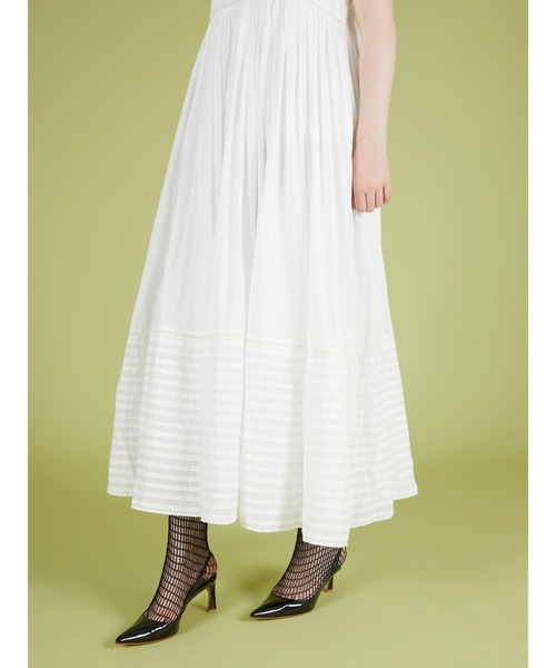 crinkle crinkle crinkle（クリンクルクリンクルクリンクル）の「【crinkle crinkle crinkle】pintuck lace cami onepiece/ピンタックレースキャミワンピ（ワンピース・レディース・ブラック/ホワイト・FREE）」の9枚目の写真
