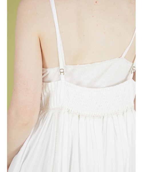 crinkle crinkle crinkle（クリンクルクリンクルクリンクル）の「【crinkle crinkle crinkle】pintuck lace cami onepiece/ピンタックレースキャミワンピ（ワンピース・レディース・ブラック/ホワイト・FREE）」の10枚目の写真