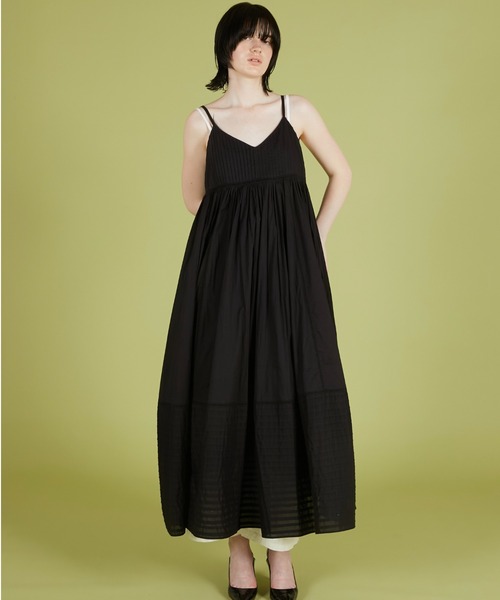 crinkle crinkle crinkle（クリンクルクリンクルクリンクル）の「【crinkle crinkle crinkle】pintuck lace cami onepiece/ピンタックレースキャミワンピ（ワンピース・レディース・ブラック/ホワイト・FREE）」の11枚目の写真