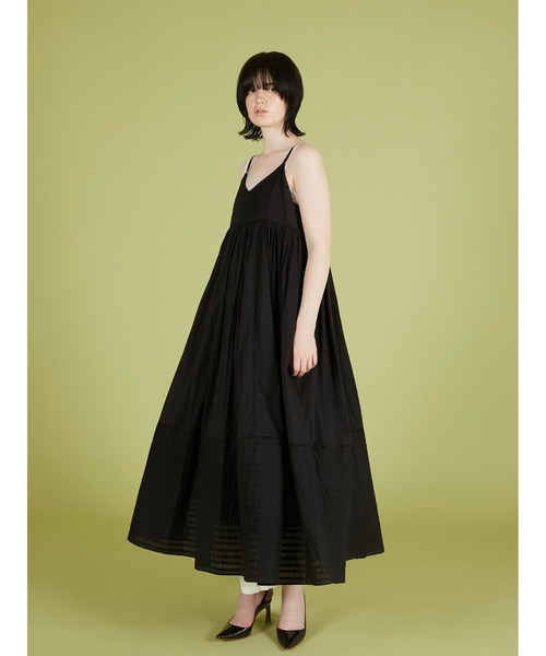 crinkle crinkle crinkle（クリンクルクリンクルクリンクル）の「【crinkle crinkle crinkle】pintuck lace cami onepiece/ピンタックレースキャミワンピ（ワンピース・レディース・ブラック/ホワイト・FREE）」の12枚目の写真