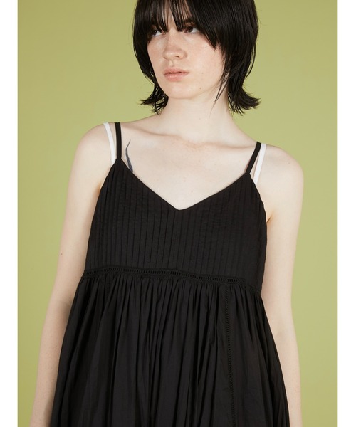 crinkle crinkle crinkle（クリンクルクリンクルクリンクル）の「【crinkle crinkle crinkle】pintuck lace cami onepiece/ピンタックレースキャミワンピ（ワンピース・レディース・ブラック/ホワイト・FREE）」の14枚目の写真
