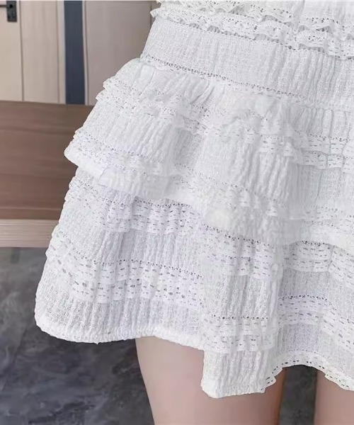 MELT（メルト）の「ティアードフリルミニスカート（スカート・レディース・ブラック/ホワイト・L/M）」の18枚目の写真