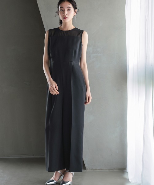 Callarus(カラルス)の「【オケージョン対応】アシメレースデザインジャケットオールインワンパンツセットアップドレス〔Callarus〕(パンツドレス・レディース・ブラック系/グレー系・LL/M/S/L)」の10枚目の写真