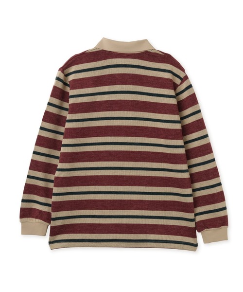 adidas(アディダス)の「adidas STRIPE KNITTED POLO / アディダス ストライプ ニット ポロ(ポロシャツ・レディース・レッド系その他・L/M/S)」の3枚目の写真