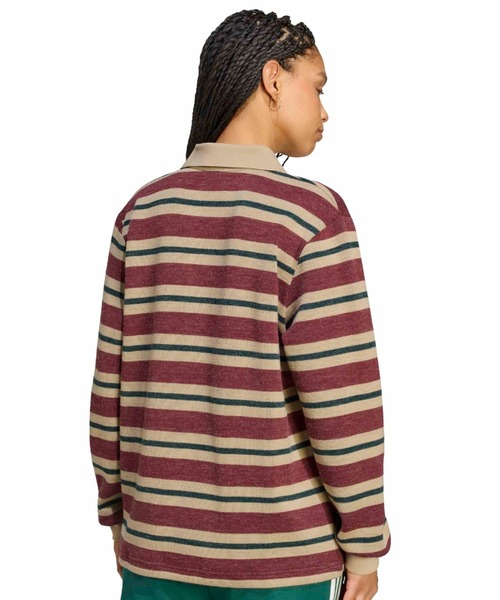 adidas(アディダス)の「adidas STRIPE KNITTED POLO / アディダス ストライプ ニット ポロ(ポロシャツ・レディース・レッド系その他・L/M/S)」の4枚目の写真