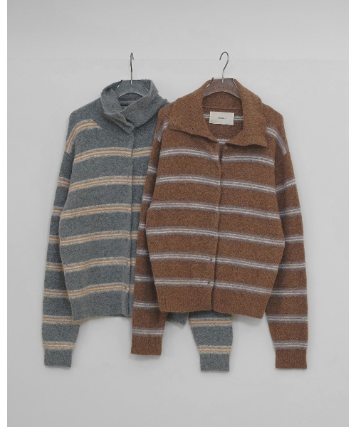TODAYFUL(トゥデイフル)の「Multicolor Border Knit(ニット/セーター・レディース・ブラウン/グレー・FREE)」の9枚目の写真