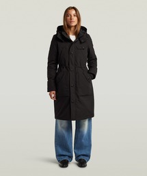 Vodan Long Jacket/ミリタリーディテールロングフーデッド中綿ジャケット/コート