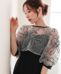 刺繍レースボレロセットドレス
