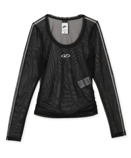 NIKE(ナイキ)の「NIKE AS W NK STREET SHEER LS / ナイキ ウィメンズ ストリート シアー L/S トップ 【SP】(Tシャツ/カットソー・レディース・ブルー/ブラック・S/M/L)」の2枚目の写真