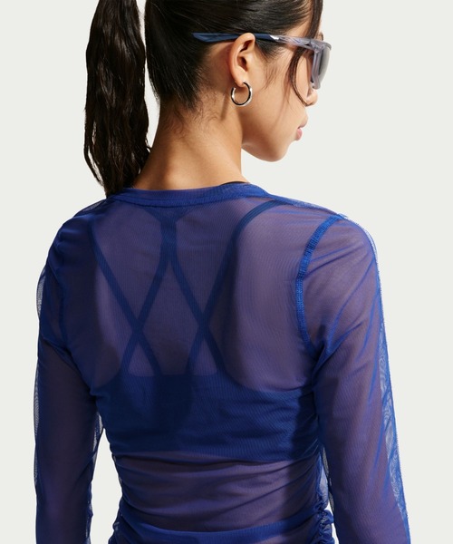 NIKE(ナイキ)の「NIKE AS W NK STREET SHEER LS / ナイキ ウィメンズ ストリート シアー L/S トップ 【SP】(Tシャツ/カットソー・レディース・ブルー/ブラック・S/M/L)」の8枚目の写真
