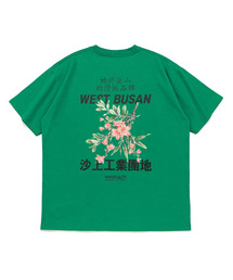 MONOPATIN（モノパティン）の「sasang district flower heavyweigh 2-ply t-shirt - gr（Tシャツ/カットソー）」