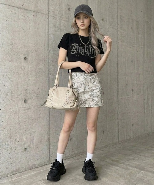 non-hedge(ノンヘッジ)の「総柄ミニスカート(スカート・レディース・ベージュ/オフホワイト・M/S)」の10枚目の写真