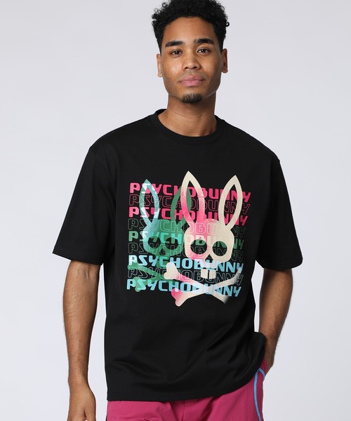 Psycho Bunny（サイコバニー）の「タイポグラフィグラデロゴ プリントTシャツ（Tシャツ/カットソー・メンズ・ブラック/ホワイト・SMALL/MEDIUM/LARGE/X-LARGE）」の2枚目の写真