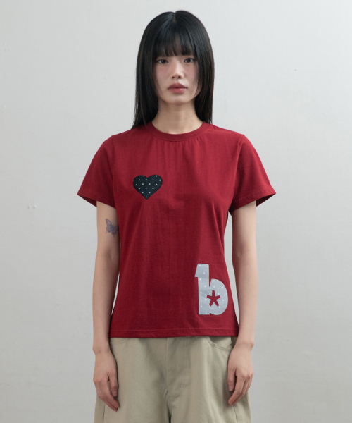 BAUF（バウフ）の「エンジェルウィングスリムフィットTシャツ[レッド]（Tシャツ/カットソー・レディース・その他・FREE）」の5枚目の写真