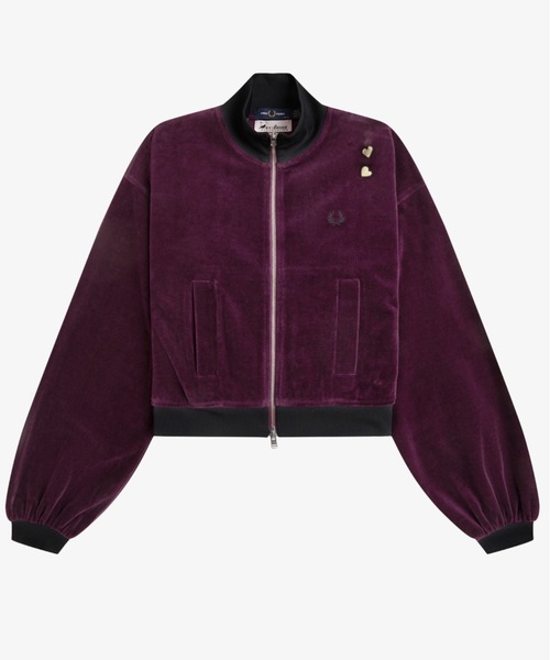 FRED PERRY（フレッドペリー）の「Amy Winehouse Velour Track Jacket／エイミー・ワインハウス ベロアトラックジャケット（ジャージ・レディース・プラム・10）」の15枚目の写真