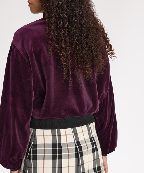 FRED PERRY（フレッドペリー）の「Amy Winehouse Velour Track Jacket／エイミー・ワインハウス ベロアトラックジャケット（ジャージ・レディース・プラム・10）」の9枚目の写真