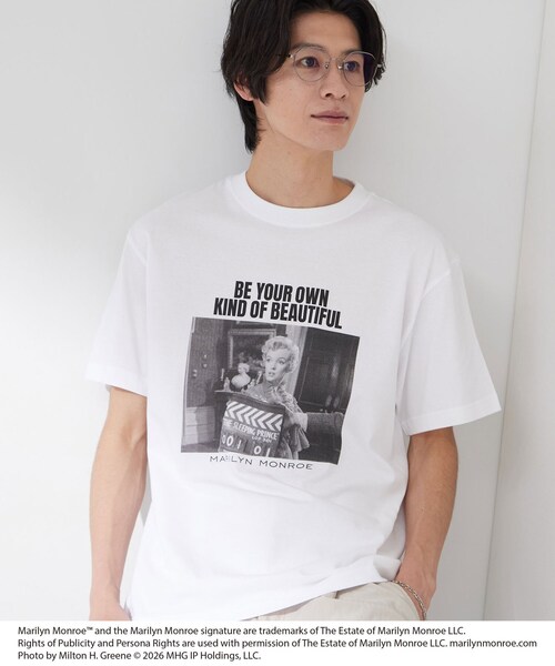 THE SHOP TK (ザ ショップ ティーケー )の「別注マリリン・モンロー / グラフィック半袖Tシャツ(Tシャツ/カットソー・メンズ・ブラック/オフホワイト/ブラック系/ホワイト系3・03/02/04)」の2枚目の写真