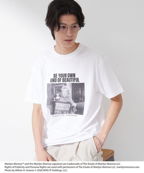 THE SHOP TK (ザ ショップ ティーケー )の「別注マリリン・モンロー / グラフィック半袖Tシャツ(Tシャツ/カットソー・メンズ・ブラック/オフホワイト/ブラック系/ホワイト系3・03/02/04)」の5枚目の写真