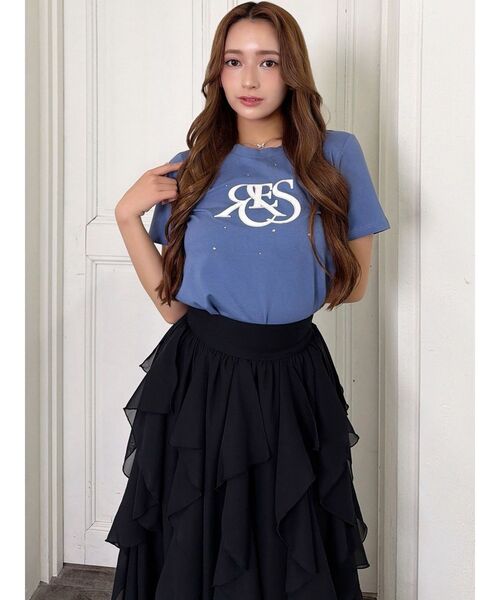 RESEXXY（リゼクシー）の「ポイントロゴデザインTシャツ（Tシャツ/カットソー・レディース・ブラック/ホワイト/ブルー・FREE）」の7枚目の写真