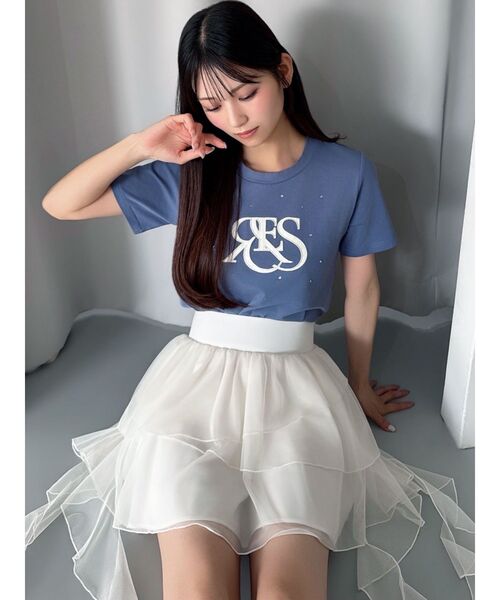 RESEXXY（リゼクシー）の「ポイントロゴデザインTシャツ（Tシャツ/カットソー・レディース・ブラック/ホワイト/ブルー・FREE）」の11枚目の写真