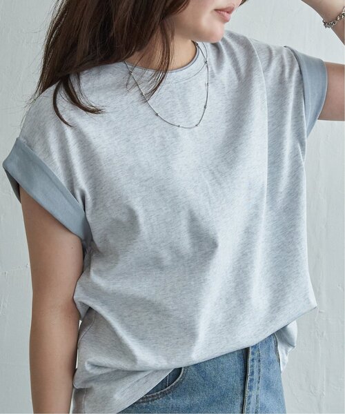 VENCEEXCHANGE(ヴァンスエクスチェンジ)の「袖配色ノースリトップス(Tシャツ/カットソー・レディース・オフホワイト/ブラック/ベージュ/その他1・FREE)」の4枚目の写真