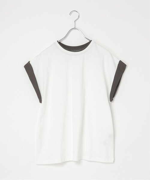 VENCEEXCHANGE(ヴァンスエクスチェンジ)の「袖配色ノースリトップス(Tシャツ/カットソー・レディース・オフホワイト/ブラック/ベージュ/その他1・FREE)」の11枚目の写真