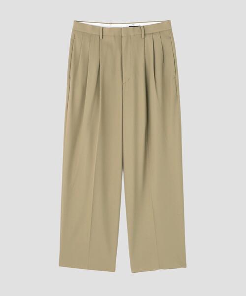 YLEVE(イレーヴ)の「YLEVE / HIGHTWISTED COTTON GABA TROUSERS(その他パンツ・メンズ・カーキ・3/4/5)」の1枚目の写真