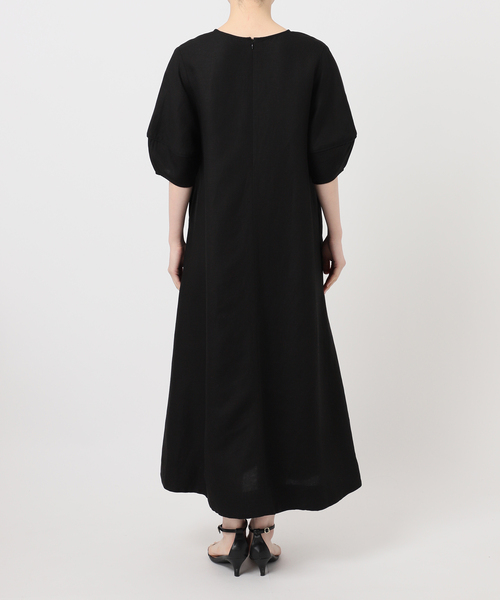 B.C STOCK(ベーセーストック)の「《追加5》手洗い可 / リネンレーヨンコクーンスリーブワンピース(ワンピース・レディース・カーキ/ブラック/ブラウン・FREE)」の9枚目の写真