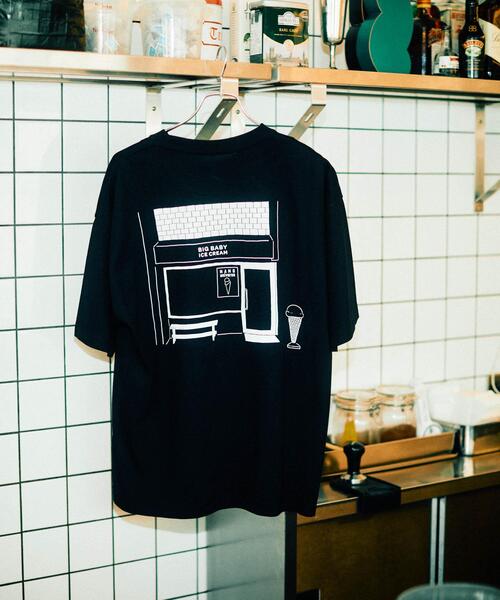 NANO universe（ナノユニバース）の「Anti Soaked(R)汗染み防止 BIG BABY ICE CREAM #2（Tシャツ/カットソー・メンズ・ブルー/ホワイト/ブラック・L/M/S）」の2枚目の写真