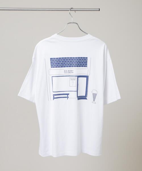 NANO universe（ナノユニバース）の「Anti Soaked(R)汗染み防止 BIG BABY ICE CREAM #2（Tシャツ/カットソー・メンズ・ブルー/ホワイト/ブラック・L/M/S）」の13枚目の写真