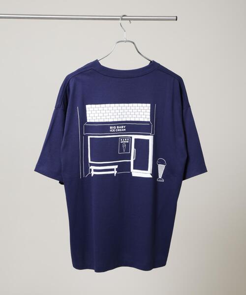 NANO universe（ナノユニバース）の「Anti Soaked(R)汗染み防止 BIG BABY ICE CREAM #2（Tシャツ/カットソー・メンズ・ブルー/ホワイト/ブラック・L/M/S）」の16枚目の写真